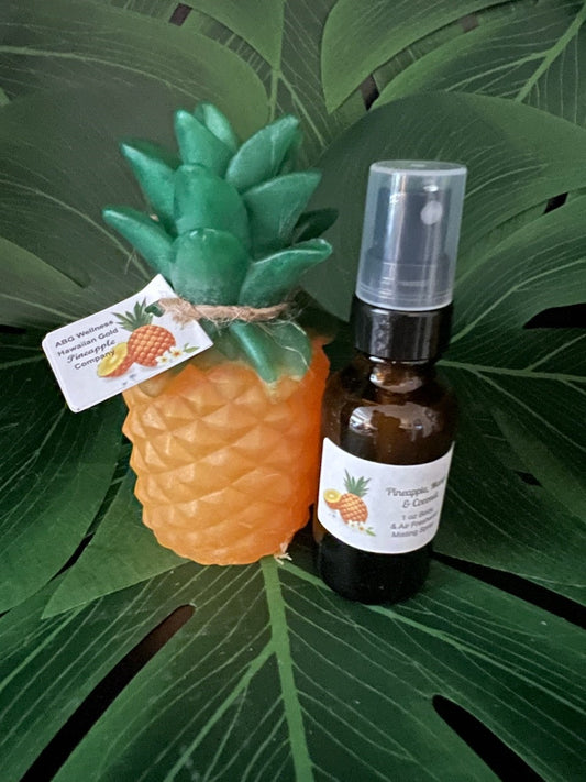 2 Pc Aromatherapy Decorative Pineapple Soap Air Freshener & Misting Spray Gift Set, “MADE TO ORDER”  Gift for Her, Birthday, Mother's Day,  Housewarming Gift