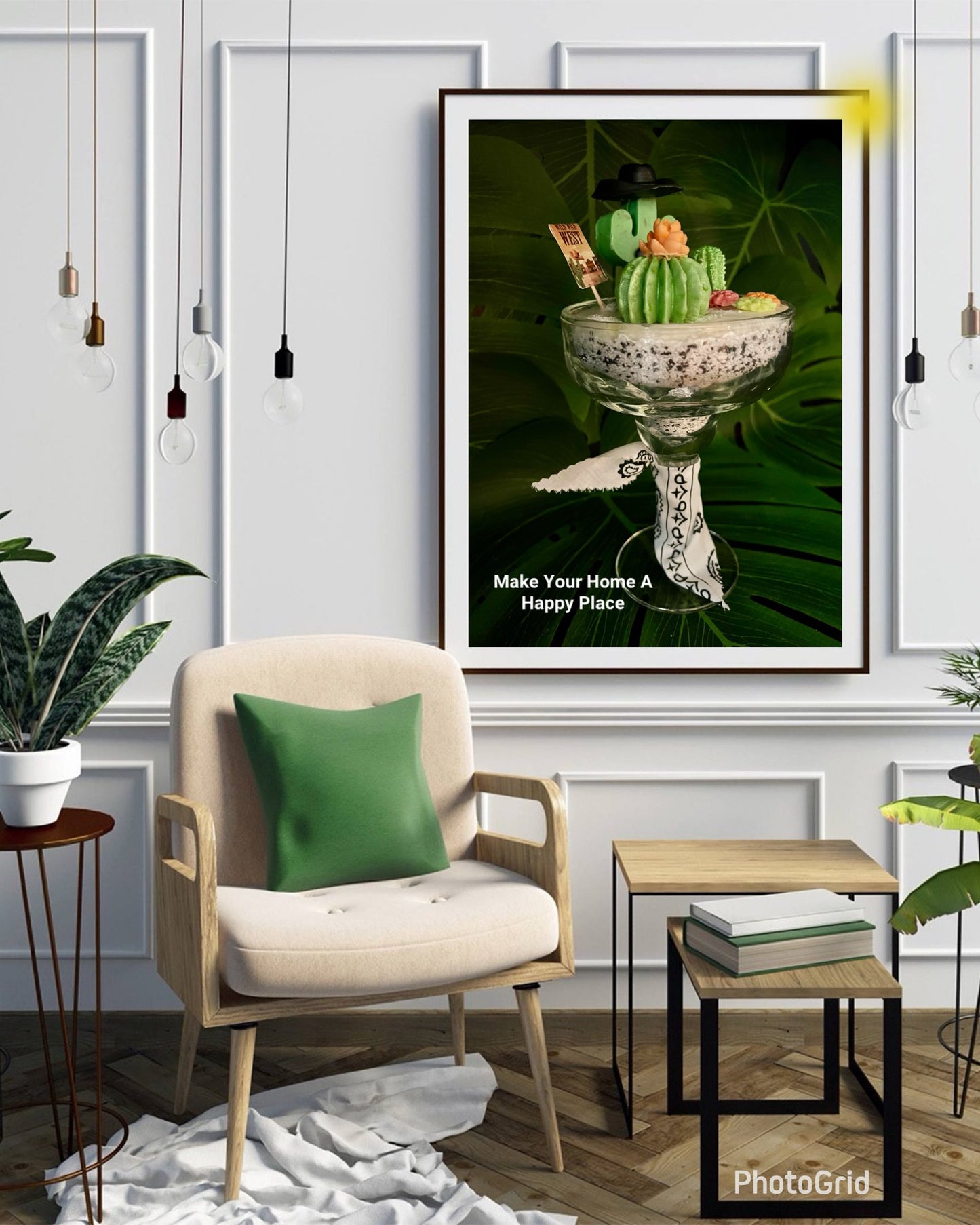 3 Pc Cactus Succulent Wild West Outlaw Margarita Glass Aromatherapy Soap Home Fragrance Decor Art Gift Set “MADE TO ORDER” A Gift For Any Occasion