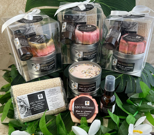 4 Pc Classic Rose & Jasmine Spa Gift Set  “MADE TO ORDER”